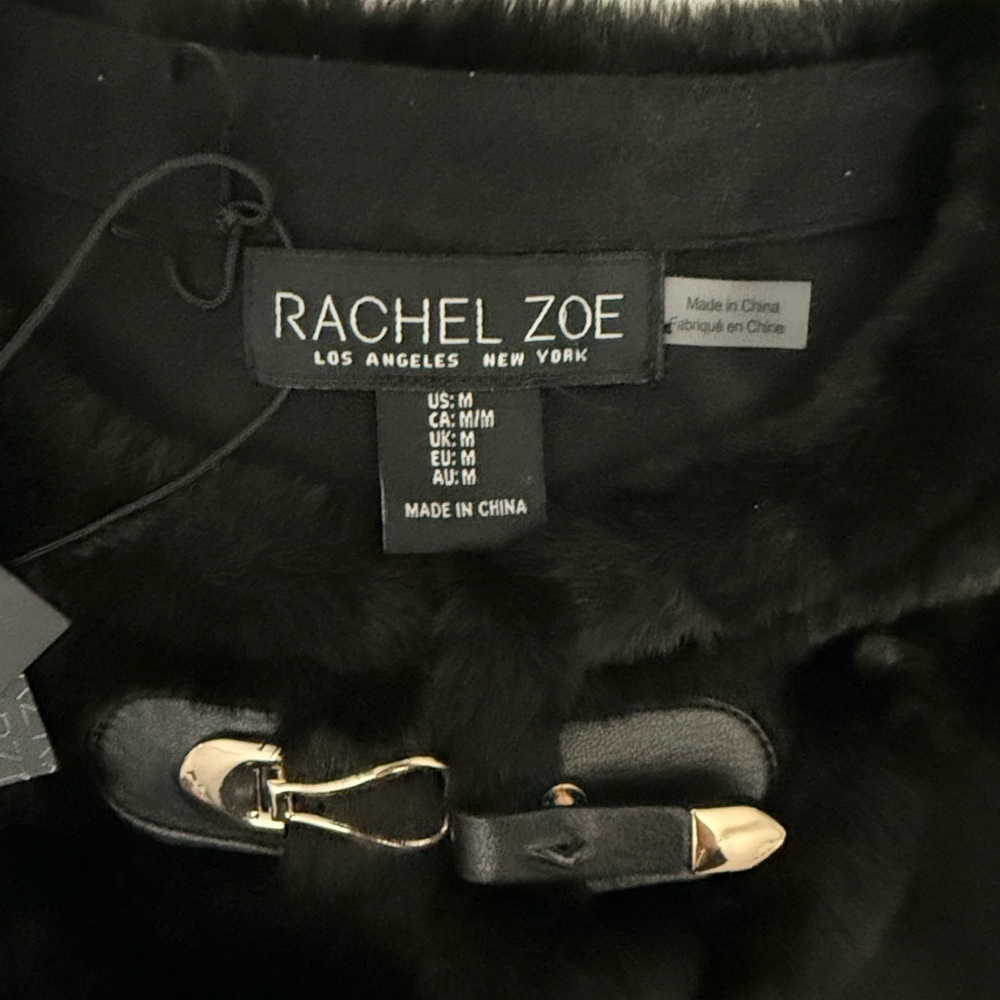Rachel Zoe Elegant Black Teddy Jacket - Picture 3 of 4